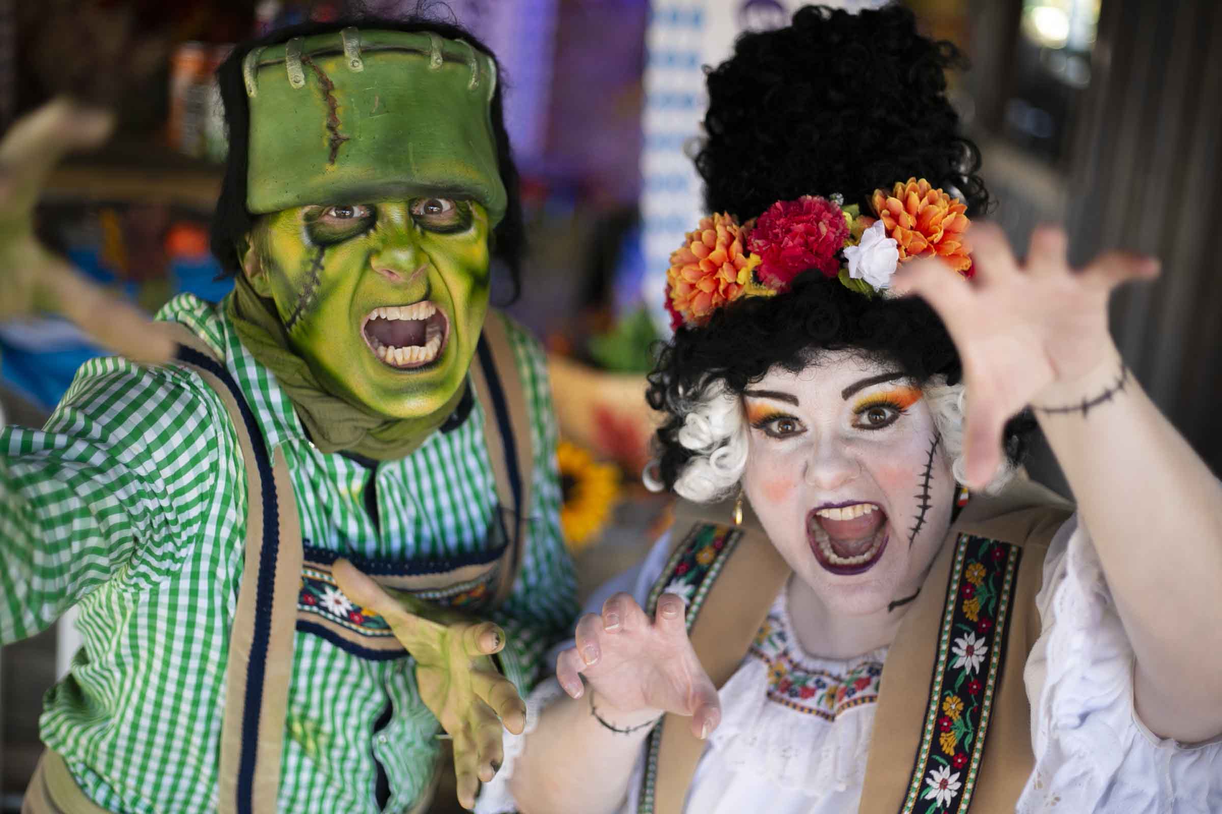 Frank and Stein and his bride at Gators Ghosts & Goblins Gatorlant 2026