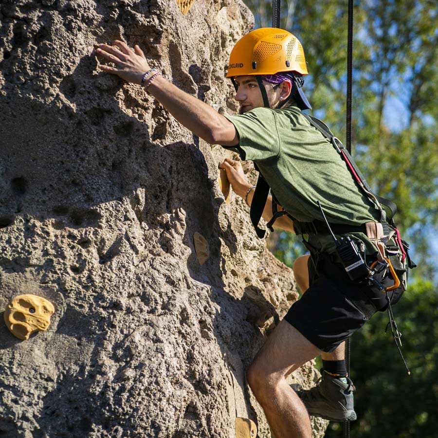 person climbing Croc Rock