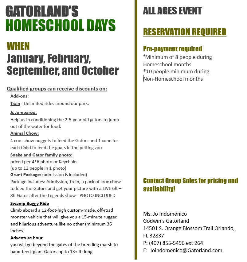 Home school days at Gatorland