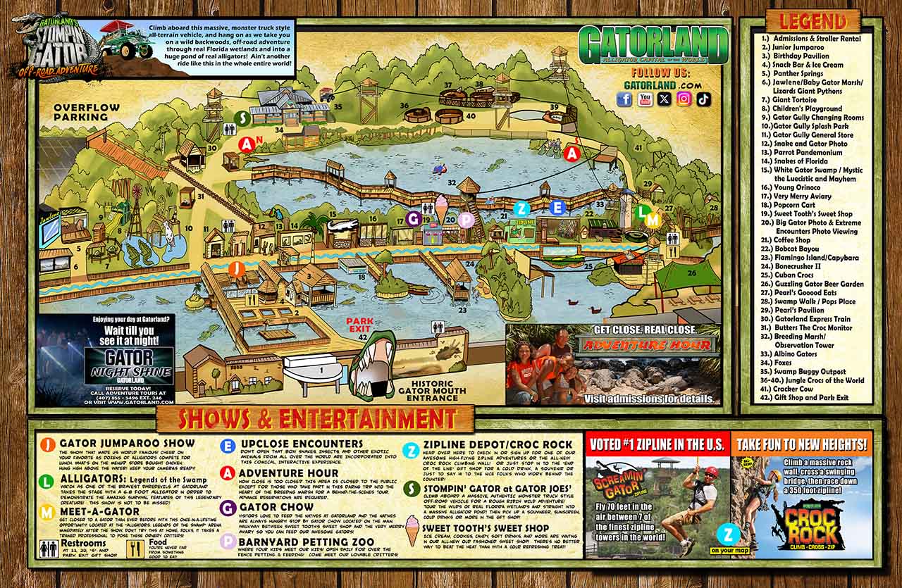 Gatorland Park Map May 2025